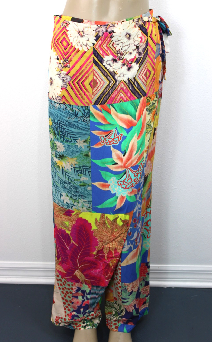 Johnny Was California Pants Size S Wrap Around Elastic Waist Floral Rayon Boho